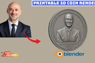sculpt custom 3d coin, challenge coin and bas relief for 3d printing