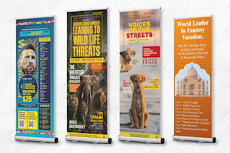 design roll up banner, retractable banner, pull up banner, or roller banner