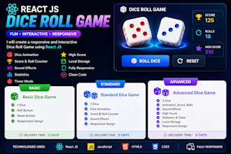 create a responsive dice roll game using react js
