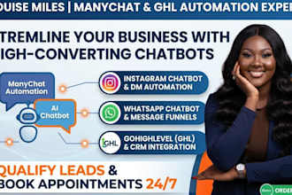 create manychat chatbot automation, ghl integration, chatbot whatsapp instagram