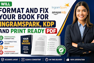 format and fix your book for ingramspark, KDP and print ready PDF