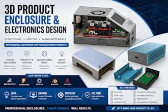 de 3d product enclosures, electronics housing and consumer electronics cad model