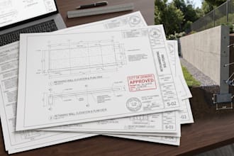 design retaining walls with structural calculations and drawings