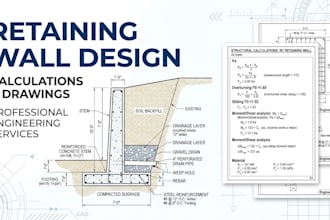 design retaining walls with structural calculations and drawings