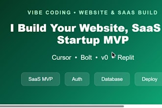 build your website, saas or startup mvp with vibe coding using cursor and bolt