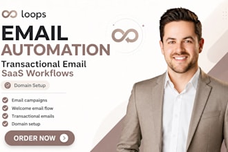 setup loops email automation transactional email saas workflows and domain