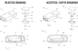 fix, redraw rejected patent drawings for uspto and international applications