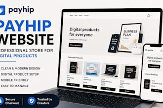 design payhip website or payhip store for digital products