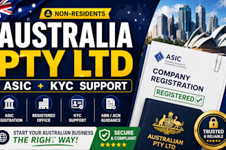 australia pty ltd with asic and registered office and kyc support