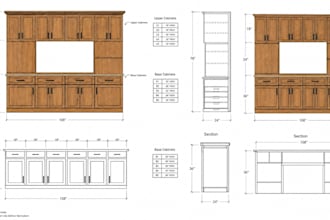professional joinery, millwork and cabinet shop drawings with cutlists