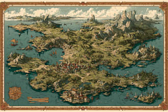 draw fantasy map illustration