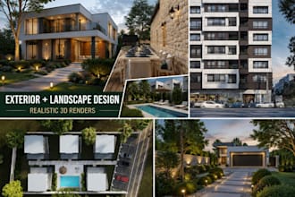 design your exterior and landscape with realistic 3d renders