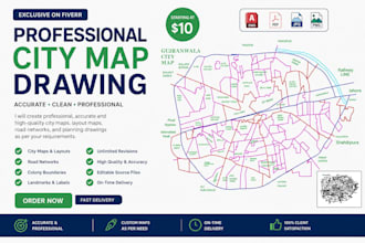 do professional autocad 2d drafting, city maps