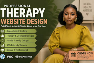 design a therapy website mental, health counseling coaching  wellness website