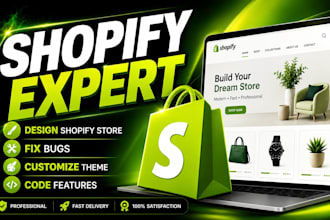 design shopify store fix bugs, customize theme, code features and resolve errors