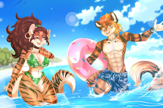 draw furry nsfw character design fursona anime nsfw illustration commission art