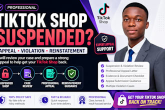 fix tiktok shop suspension, tiktok shop violations and tiktok shop appeal issues