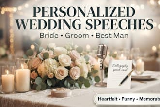 write personalized wedding speech for bride groom and bestman