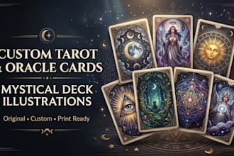 design custom tarot cards and oracle deck illustrations