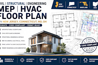 civil structural engineering mep hvac floor plan in new jersey connecticut MD oh