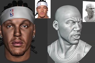 sculpt 3d head bust face likeness portrait from your photo to 3d printing zbrush