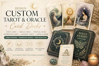 design custom tarot cards oracle cards and spiritual card decks illustration