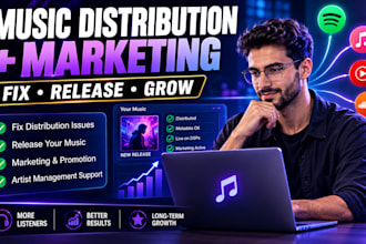 music distribution, music marketing, music manager and fix distribution issues