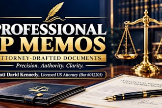 draft professional IP legal memorandums as a licensed US attorney