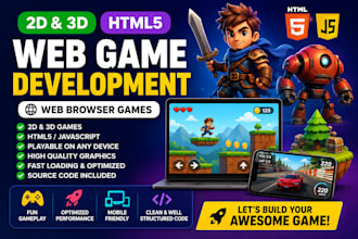 do 2d and 3d html5 web game development, web browser games