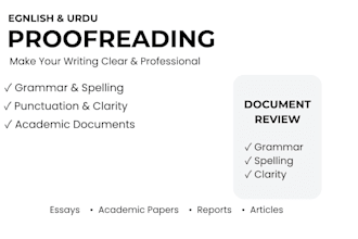 proofread and edit english academic documents and assignments