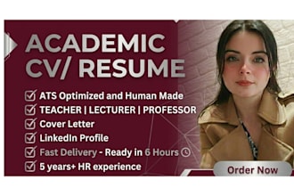write an ats teacher, professor, lecturer, esl resume and academic cv