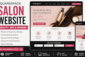 squarespace beauty website hair cut spar business booking section website