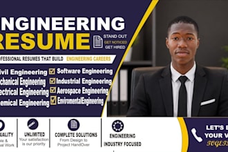 write ats optimized engineering resume, CV, civil engineering and cover letter