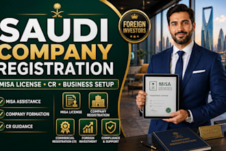 register your company in saudi arabia and misa business license and cr