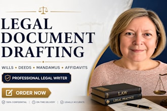 draft legal compliant last will, deed of trust, writs of mandamus and affidavits