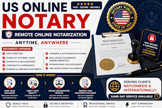 provide US online notary, usps form 1583 and legal document notarization