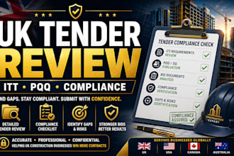 review UK construction tenders, itt compliance, bids, pqq and documents
