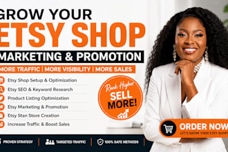 promote etsy shop, etsy store marketing, grow etsy shop etsy stan store creation