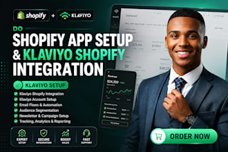 do shopify app setup and klaviyo shopify integration, klaviyo setup