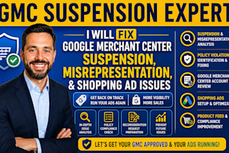 fix google merchant center suspension, misrepresentation, and shopping ad