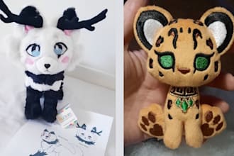 create handmade soft custom plush stuffed toy and animal crochet kawaii plushie