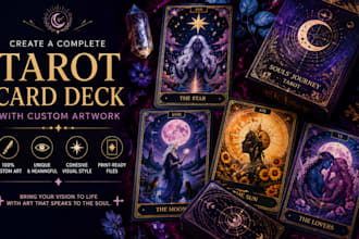 create a complete tarot card deck with custom artwork