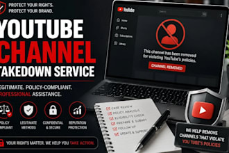 assist with legitimate youtube channel removal requests