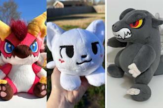 do custom handcrafted animal personalized animal handmade plushie, plush toy