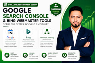 set up google search console, bing webmaster and XML sitemap
