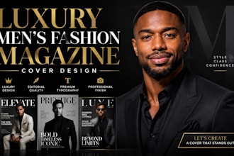 design luxury men fashion magazine cover and editorial magazine