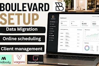do boulevard setup, configuration, data migration, and calendar booking setup
