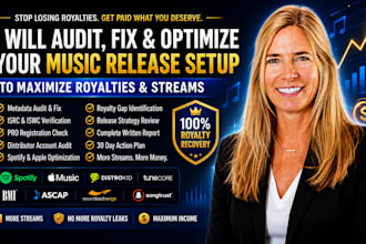 audit fix and optimize your entire music release setup to maximize royalties and