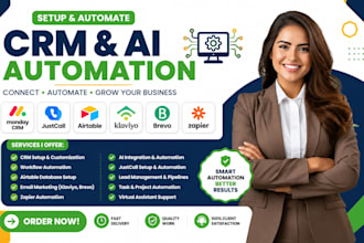 setup monday crm justcall airtable expert klaviyo brevo zapier ai automation va
