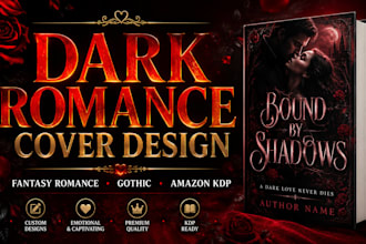 design dark romance fantasy romance book cover for amazon kdp
